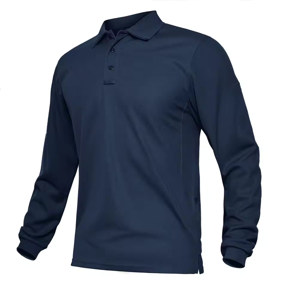 Men’s Long Sleeve Polo Shirt – Classic Collared Casual Top