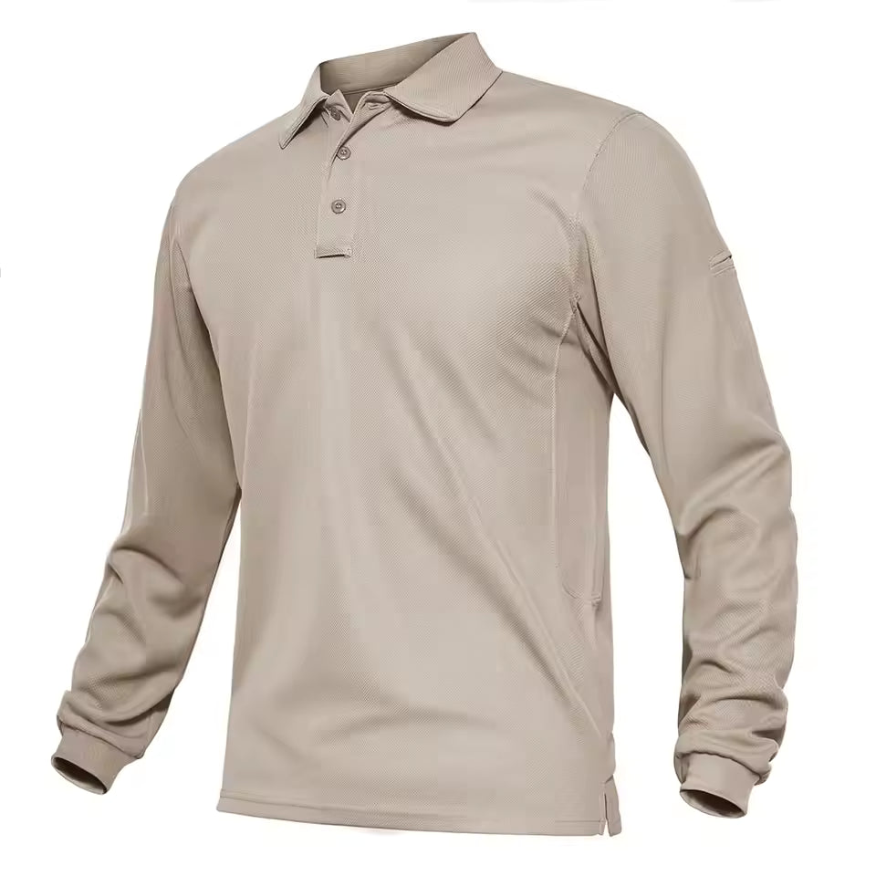 Men’s Long Sleeve Polo Shirt – Classic Collared Casual Top