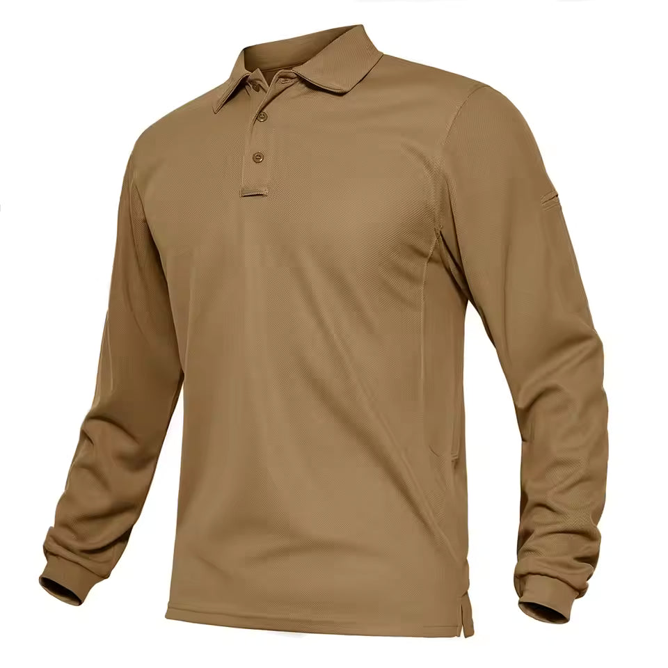 Men’s Long Sleeve Polo Shirt – Classic Collared Casual Top