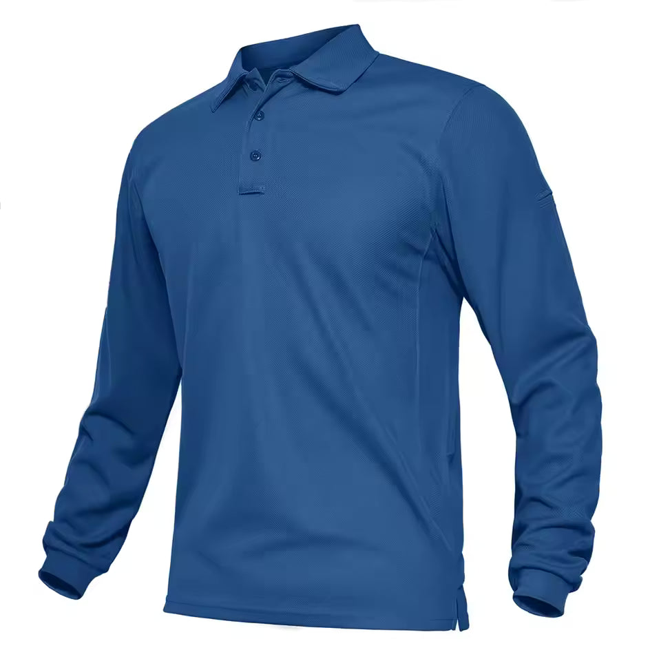 Men’s Long Sleeve Polo Shirt – Classic Collared Casual Top
