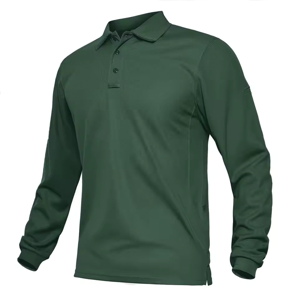 Men’s Long Sleeve Polo Shirt – Classic Collared Casual Top