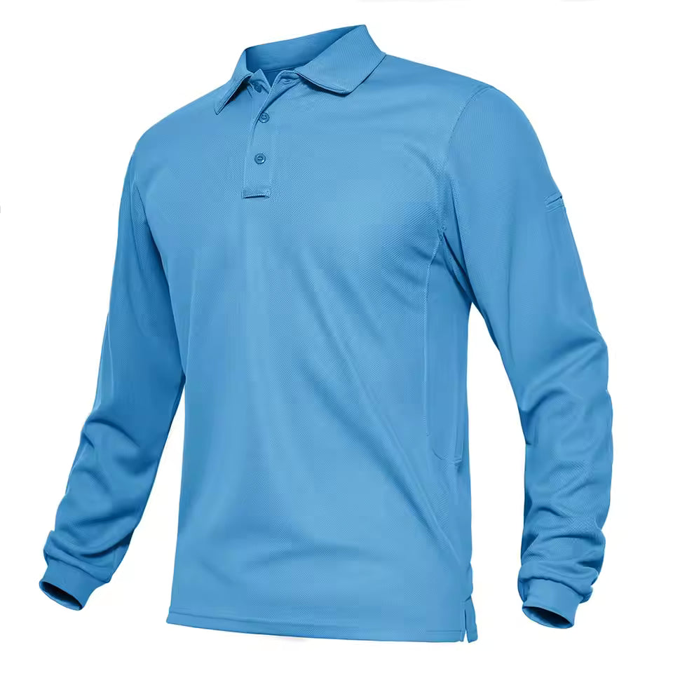 Men’s Long Sleeve Polo Shirt – Classic Collared Casual Top
