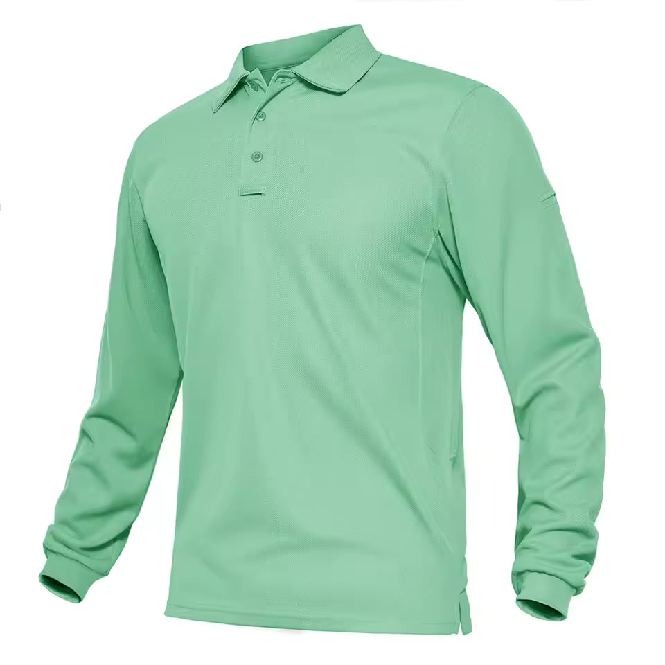 Men’s Long Sleeve Polo Shirt – Classic Collared Casual Top
