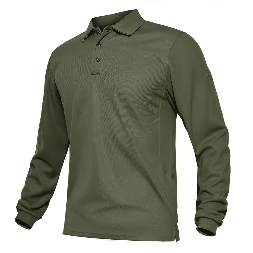 Men’s Long Sleeve Polo Shirt – Classic Collared Casual Top