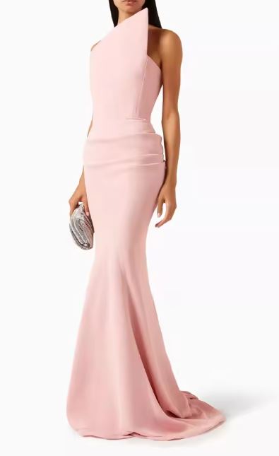 Baby Pink Elegant Women Party Dress