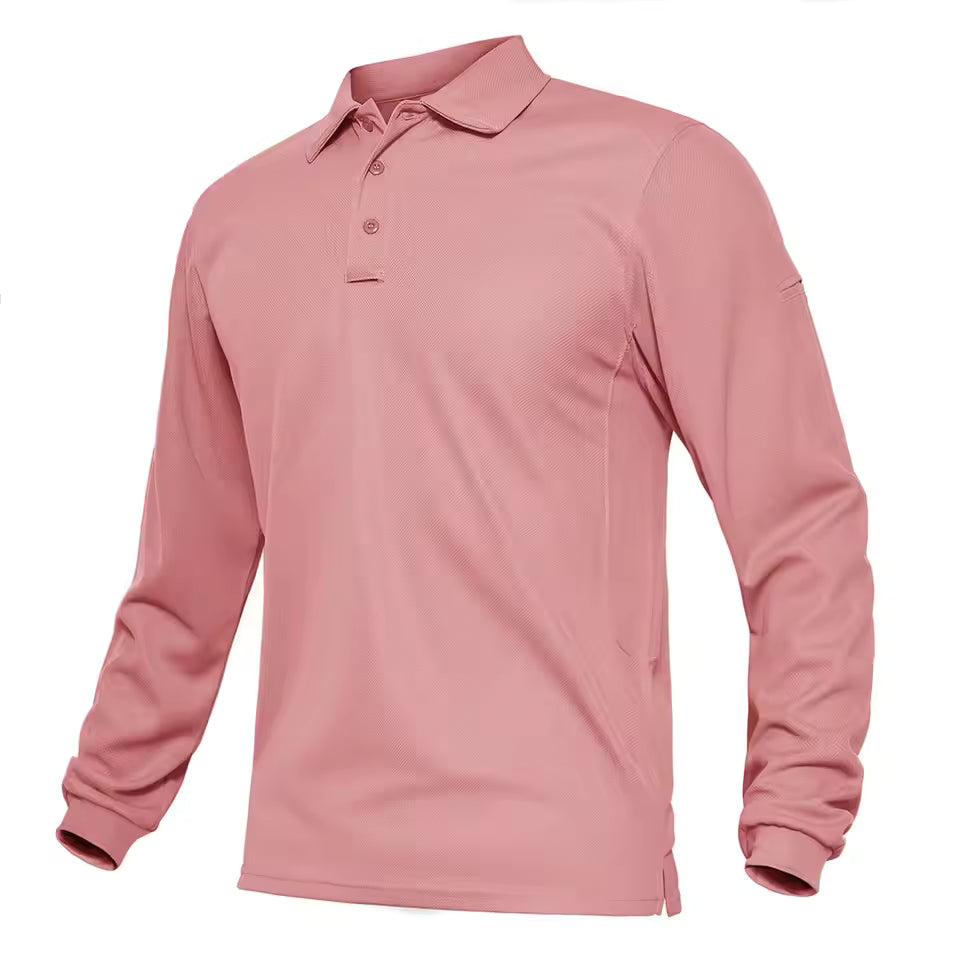 Men’s Long Sleeve Polo Shirt – Classic Collared Casual Top