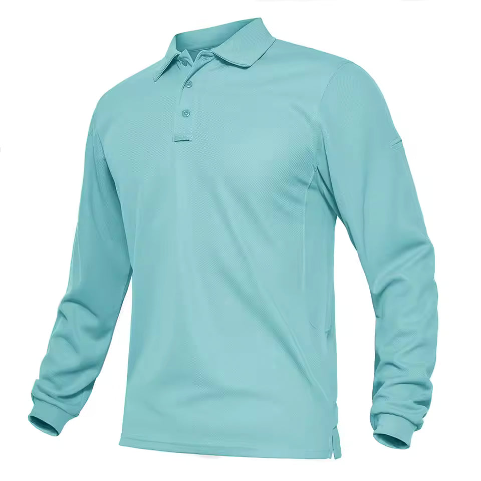 Men’s Long Sleeve Polo Shirt – Classic Collared Casual Top