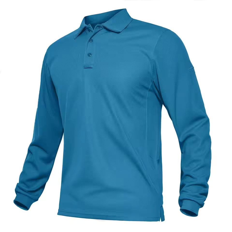 Men’s Long Sleeve Polo Shirt – Classic Collared Casual Top
