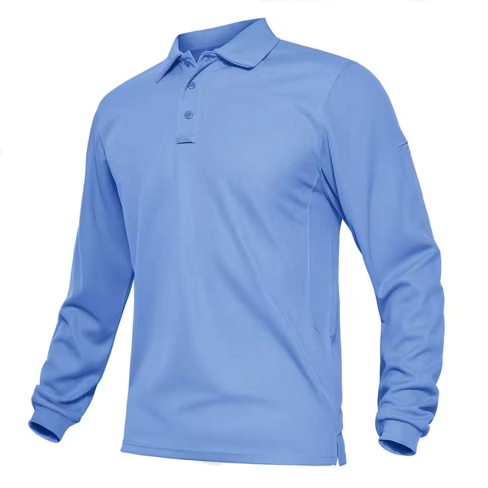 Men’s Long Sleeve Polo Shirt – Classic Collared Casual Top