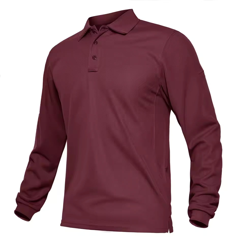 Men’s Long Sleeve Polo Shirt – Classic Collared Casual Top