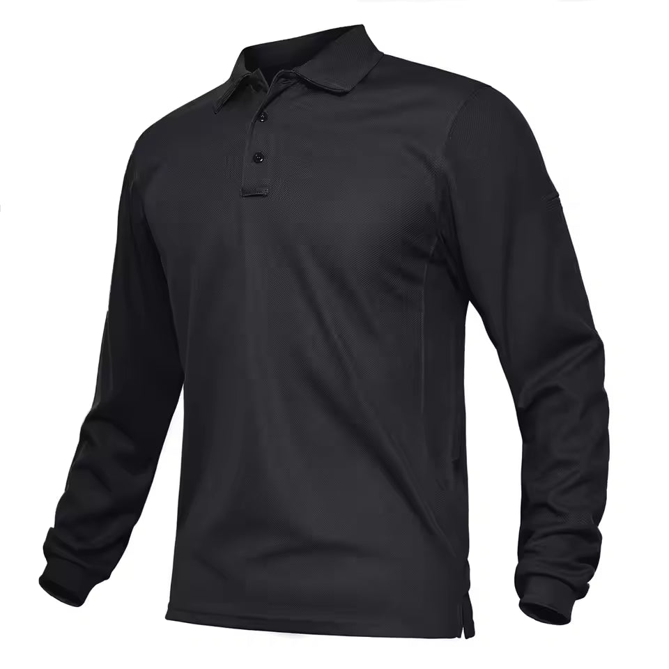 Men’s Long Sleeve Polo Shirt – Classic Collared Casual Top