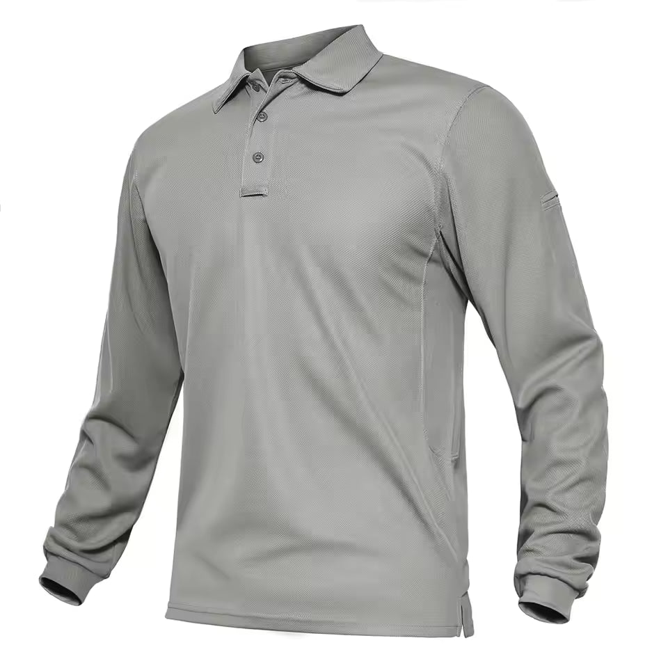 Men’s Long Sleeve Polo Shirt – Classic Collared Casual Top