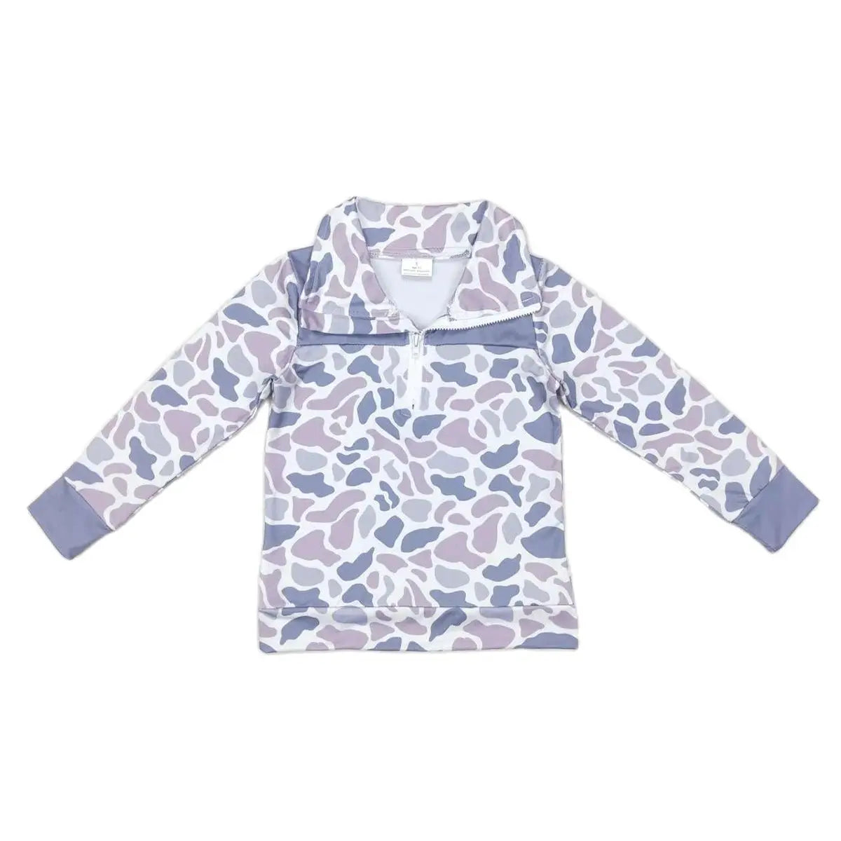 Camo Shirt Toddler Zipper Pullover (Blue Camo)