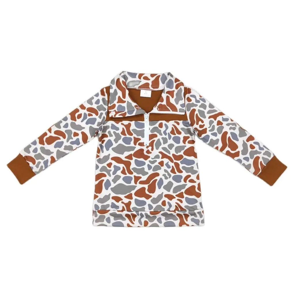 Camo Shirt Toddler Zipper Pullover (Brown Camo)