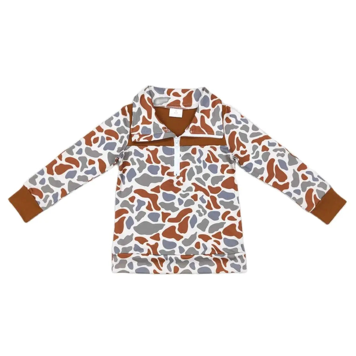 Camo Shirt Toddler Zipper Pullover (Brown Camo)