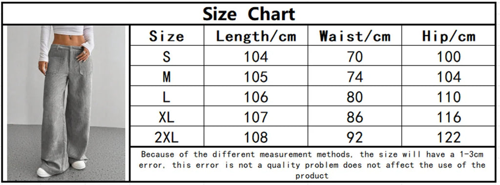 Corduroy Wide-Leg Pants with Front Pockets