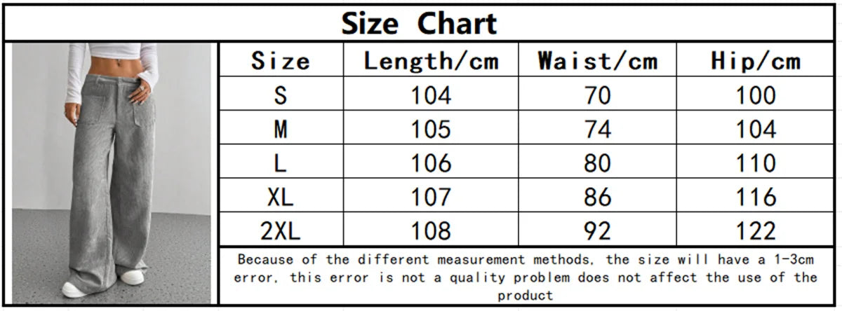 Corduroy Wide-Leg Pants with Front Pockets