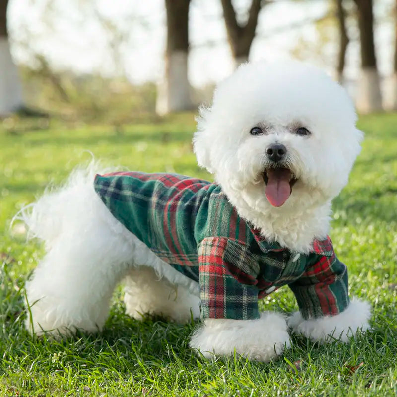 Plaid Dog Vest (Green Red)