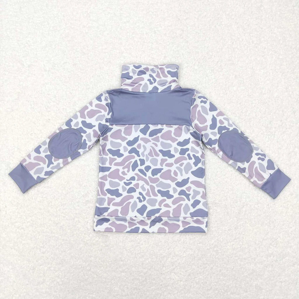 Camo Shirt Toddler Zipper Pullover (Blue Camo)