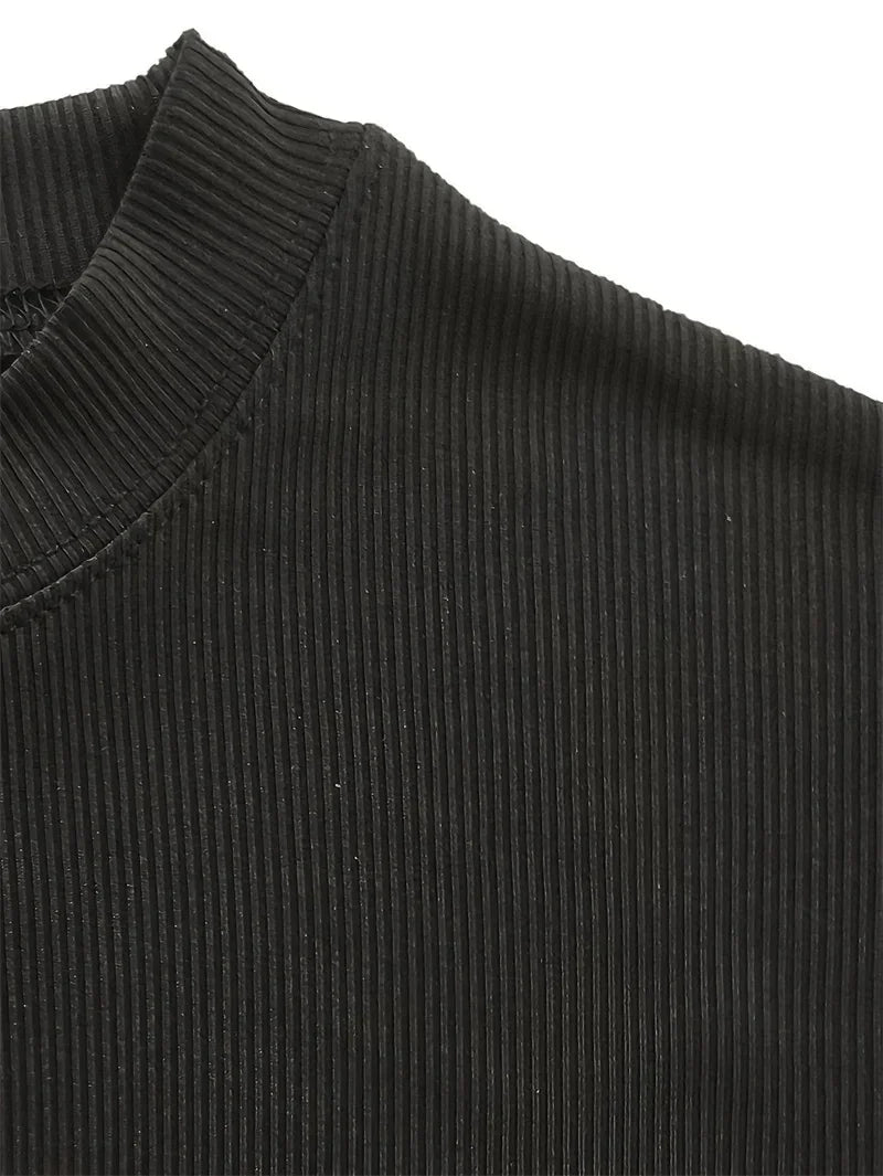 Ribbed Knit Short Sleeve Top