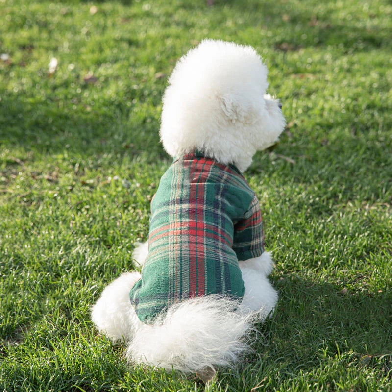 Plaid Dog Vest (Green Red)