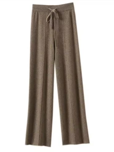 Soft Knit Drawstring Wide-Leg Pants