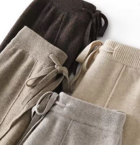 Soft Knit Drawstring Wide-Leg Pants