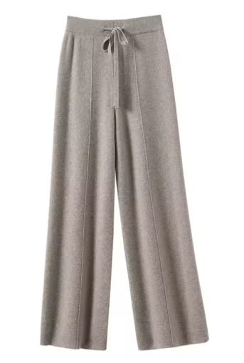 Soft Knit Drawstring Wide-Leg Pants