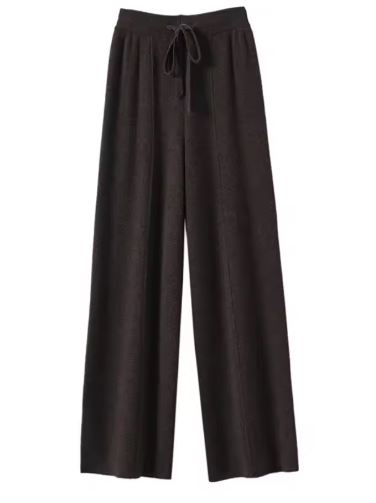 Soft Knit Drawstring Wide-Leg Pants