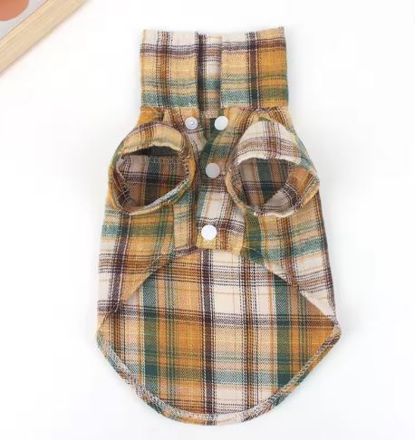 Plaid Dog Vest (Yellow)