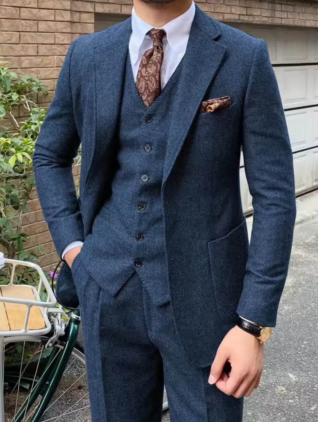 3pc Men's Tweed Suit